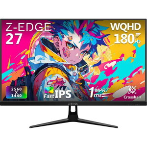 ZZ-Edge(�[���G�b�W)�Q�[�~���O���j�^�[27�C���`WQHD(2560x1440)����IPS�p�l���������x1msDP1.4�ő�180Hz/HDMI2.0�ő�144HzFreeSync/HDR�Ή�UG27QF