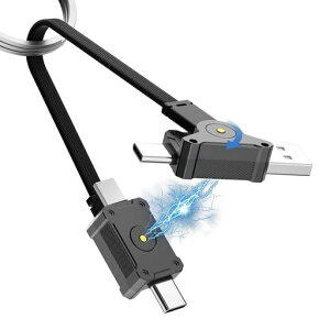 Clenye�[�d�P�[�u��4in1�}���`�[�d�P�[�u���y12.5cm��{�z�}�O�l�b�g�[�d�R�[�h�f�[�^�]��180°��]PD60W�yUSBCtoType-CUSBAto�^�C�vC�zMacb00k/Phone/Pad/Samsang