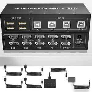 DisplayportKVMXCb`fAj^[4̃Rs[^fBXvC|[g4K@60Hz4|[gKVMXCb`2̃j^4USBnutfAj^fBXvC|[gKVM4PC1