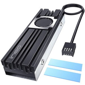 ineo M.2 �A���~�j�E�� �����̃q�[�g�p�C�v PCIe/NGFF SSD�q�[�g�V���N 2280 SSD�̂ݗp 20mm�t�@���t�� ����10mm �M�`����560W/mK �T�[�}���V���R���p�b�h�ɕt��[C2600Fan]