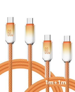 TOMSING USB Type C�P�[�u�� 2�{�Z�b�g/1m 3A/60W�}���[�d PD�Ή� �^���ϋv�i�C���� �C�vc �P�[�u�� �[�d for iPhone 16 / 15 /iPad Pro/MacBook/Galaxy/Xperia/���̑�