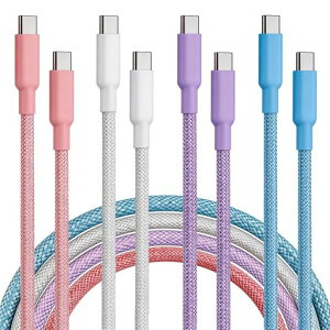 RACAYZEE USB C �P�[�u�� �^�C�vc �y2m+2m+2m+2m 4�{�z 66W �}���[�d PD�Ή� USB-C to USBC �����f�[�^�]�� �f���h�~ �[�d�R�[�h iPhone 17/16/15 Macbook Pro&Air&Neo