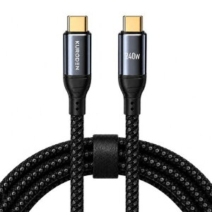 �yKURODEN�zUSB-C to USB-C �P�[�u�� 240W PD3.1�Ή� 5A �}���[�d E-Marker���� Type-C �[�d�P�[�u�� ���ϋv�i�C�����҂� �f���h�~ 480Mbps�f�[�^�]�� MacBook/iPad/iPhone