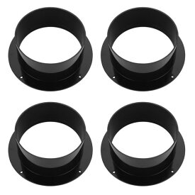 やぬき4個セットダクトコネクター125mmABS樹脂ストレートパイプフランジ換気ダクトフランジブラック