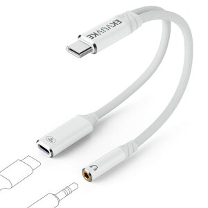EKVUVKE 2 in 1 �^�C�vC �C���z���ϊ� �C���z���W���b�N �ϊ� 3.5mm(USB-C to 3.5mm+TYPE-C)