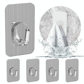 MAGPIE壁掛けフック粘着フック壁傷つけない軽い隠しフック防湿錆びない5枚セット1KG(シルバー)