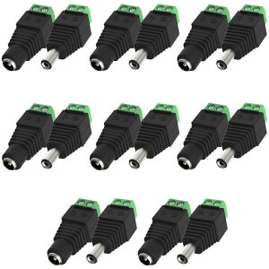 DC�W���b�N�A�_�v�^�[�ϊ��v���Oac�A�_�v�^�[12V�d���A�_�v�^�R�l�N�^�l�W�[�q�A�_�v�^���t�����ȒP�n�ڂȂ�CCTV�J������LED�e�[�v���C�g�ɑΉ�5.5mmx2.1mmDC�d���v���O16�Z�b�g(8���X+8�c