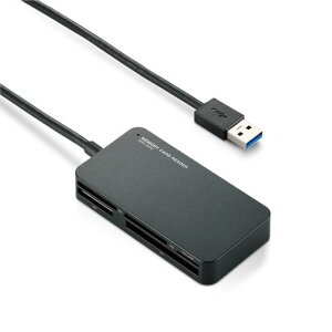 エレコムカードリーダーUSB3.09倍速転送スリムコネクタケーブル一体タイプブラックMR3-A006BK