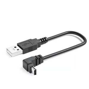 USB2.0~jP[uUSB(A)IX-USB(miniB)IXL^㉺E90°ϊP[ubLt480Mbps̃f[^][h(1.0mL)