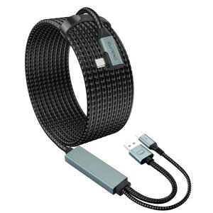 ELUTENGLink�P�[�u��5m�[�d���Ȃ���V�ԃi�C�����҂ݑf��USB3.05Gbps�����f�[�^�]��18W�}���[�dTypeCtoA+C2in1�P�[�u��5���[�g��L���^VR�w�b�h�Z�b�gMetaQuest