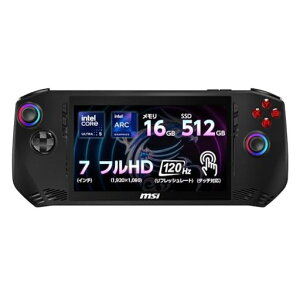 �y���ł��ǂ��ł�PC�Q�[�����y���߂�z�y�C���e���ŐVCoreUltra5&�^�b�`�Ή�120Hz�f�B�X�v���C���ځzMSI�Q�[�~���O�m�[�gPCClawCoreUltra5�v���Z�b�T�[/7�C���`