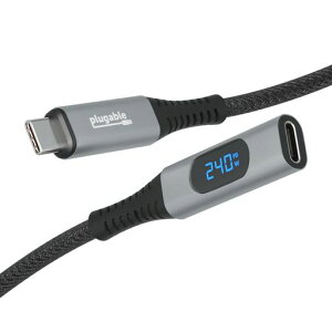 PlugableUSB-C�����P�[�u��1m�f�W�^���d���`�F�b�J�[USB-C�ڑ��̃��j�^�����O���\240W�}���[�d�A4K60Hz���j�^�ڑ��A10Gbps�f�[�^�]���ɑΉ�