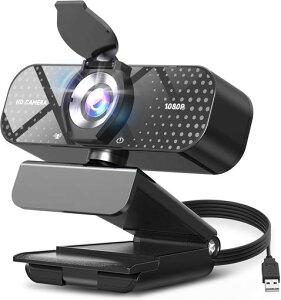 WebカメラウェブカメラHD1080Pマイク付きプライバシーカバー広角レンズ自動光補正クリップオン取り付けプラグアンドプレイUSBウェブカメラZoom/Skype/YouTube/ウェブ会議/ビデオ通話/リモート…