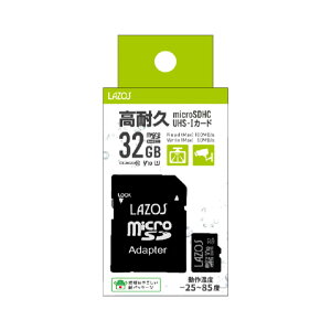 ���ϋv microSD�J�[�h 32GB Lazos microSDHC �A�_�v�^�t�� UHS-I class10 U3 V10 4K���� �t��HD �X�}�z �Q�[���@ �h���C�u���R�[�_�[ �h�����R �h�ƃJ���� 1�N�ۏ� �h�� �ϏՌ� ��X�� �ϐÓd�C