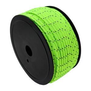 テントロープ 反射材入 5mm 50m 8色 | ドラムロープ 中規模設営 長いロープが必要 色を統一 ガイロープ コスパ 車に一つ 軍幕 タープ パラコード 高耐久 引っ張り荷重 400 kg 多目的利用 物干 ド