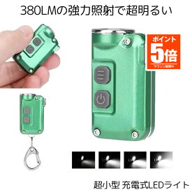 【今だけ最大20％OFFクーポン】 【送料無料】 爆光 超小型 LEDライト 照明 キーチェーン 4段階光量調節 380LM 持ち歩き カバン 災害 便利 W575LIGHT