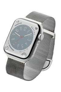 �G���R�� Apple Watch �A�b�v���E�H�b�` �o���h �X�e�����X �҂ݍ��� �}�O�l�b�g�o�b�N�� �H��� 49mm 45mm 44mm 42mm Ultra Series 8 7 SE2 SE 6 5 4 3 2 1 �Ή� �V���o�[ AWW45BDSSMSV