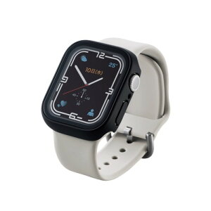 �G���R�� Apple Watch (�A�b�v���E�H�b�`) �P�[�X 41mm [Apple Watch 8 7 �Ή�] �t���J�o�[�P�[�X �K���X 10H �Z���~�b�N�R�[�g �u���b�N AW-21BFCGCBK