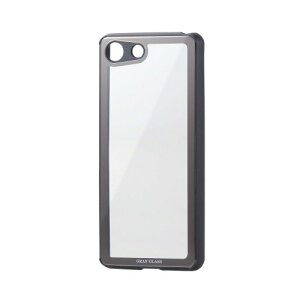 �G���R�� Xperia Ace �P�[�X �n�C�u���b�h�P�[�X [�K���X�ƃ\�t�g�f�ނ�2��\���Ŗ{�̂�ی�] ���������A���K���X�̗p FRAME DESIGN Made for XPERIA �u���b�N PD-XACEHVCG6BK