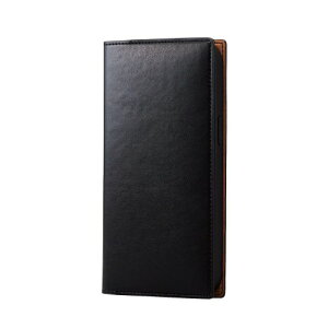 �G���R�� iPhone 14 Pro Max �P�[�X �J�o�[ ���U�[ �蒠�^ �t���b�v �ϏՌ� �Ռ��z�� ���^ RICERCA �l�� PM-A22DPLFYILBK �u���b�N