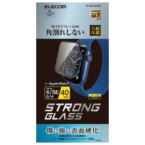 �G���R�� Apple Watch (�A�b�v���E�H�b�`) �K���X�t�B���� 40mm [Apple Watch SE2 SE 6 5 4 �Ή�] �t���J�o�[ �Z���~�b�N�R�[�g �t���[���t�� �w��h�~ �u���b�N AW-20SFLGFCRBK
