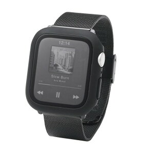 �G���R�� Apple Watch �ی�P�[�X 40mm [Apple Watch SE3/SE2/SE �Ή�] �t���J�o�[�P�[�X �S�����K���X 10H �w��h�~ ��U�h�~ �|���J�[�{�l�[�g�f�� ���� �u���b�N AW-25EFCGOBK
