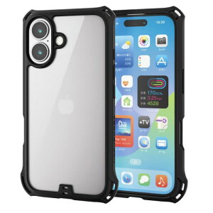 �G���R�� iPhone 16 �P�[�X �N���A �ϏՌ� �Ռ��z�� ZEROSHOCK [�t�B�����t��] 4�p�_���p�[ �X�g���b�v�z�[���t�� ���C�����X�[�d�Ή� �u���b�N PM-A24AZEROFCBK