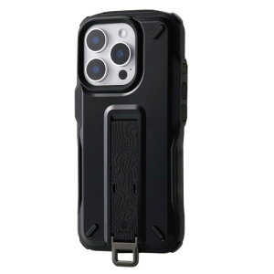 �G���R�� iPhone 16 Pro �P�[�X NESTOUT �ϏՌ� �Ռ��z�� [�����b�N�̃V�����_�[�x���g�ɑ����\] �t�B���K�[�o���h�t�� �X�^���h�@�\ �X�g���b�v�z�[���t�� �A�E�g�h�A �u���b�N PM-A24CNESTBK