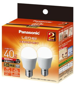 �p�i�\�j�b�N �~�j�N���v�g���^ LED�d�� �������a17mm �d��40W�`���� �d���F����(4.3W) ���`�d���E�L�z���^�C�v 2�� �����Ή� LDA4LGE17ESW2T