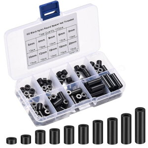 �T���R�X M3�l�W�p 100pcs ���a3.2mm �O�a7mm ABS �i�C�����ی^�X�y�[�T�[ �Z�b�g �i�C�������E���h�X�y�[�T�[���b�V���[ �@�B �C�� ���[�P�[�X�t�� �u���b�N/�z���C�g (�u���b�N)