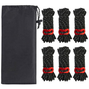 YFFSFDC �e���g���[�v 6�{�Z�b�g 4mm * 4m �ω׏d260kg �K�C���[�v �p���R�[�h ���[�v �K�C���C�� �^�[�v���[�v ���� �L�����v �A�E�g�h�A �A���~�j�E�� ���݋���t�� ���[�ܕt�� (�u���b�N)