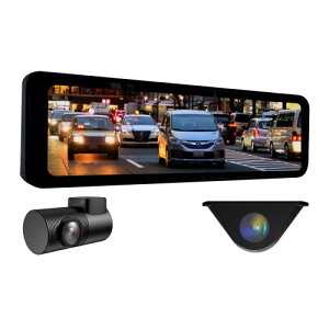 MAXWIN �h���C�u���R�[�_�[ �~���[�^ 3�J�����Ή� �����^ �O�� 2�J���� 10.88�C���` �f�W�^���C���i�[�~���[ 60fps ���A�J���� STARVIS IMX462�Z���T�[ G�Z���T�[ �Y�[���@�\ 12V 24V �ԊO���A�J���� MDR-C