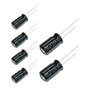 Panasonic 6pcs FR�V���[�Y �A���~�d���R���f���T - 25V 100uF 20% ESR �X���[�z�[���}�E���g