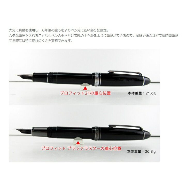 楽天市場】セーラー万年筆 プロフィット ブラックラスター 万年筆 極細  