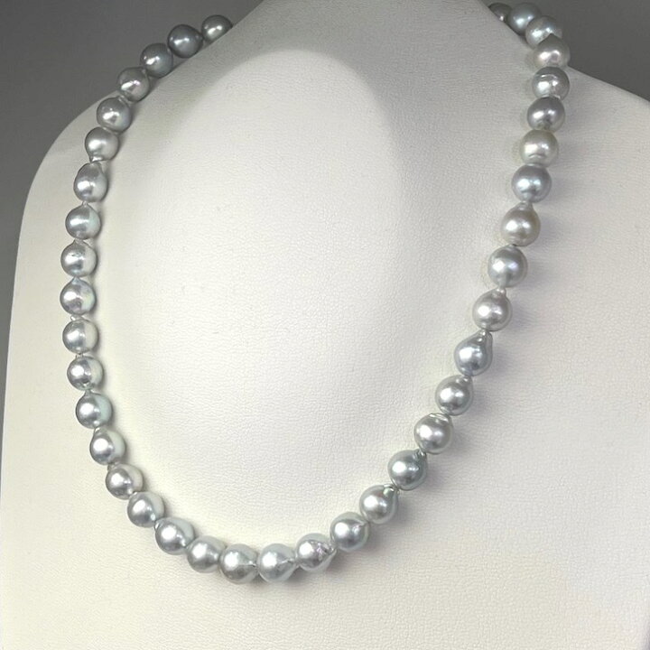 楽天市場】宇和島産 あこや真珠 ネックレスバロックパール ブルー  