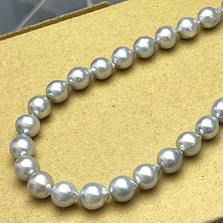 楽天市場】宇和島産 あこや真珠 ネックレスバロックパール ブルー  