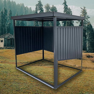【公式】新商品 新色ブラック塗装 万能物置 物置 屋外 大型 おしゃれ 物置き 多目的万能物置 サイクルハウス サイクルポート 幅1661mm × 奥行1796mm × 高さ1930mm 自転車置き場 屋外 収納庫 スチ