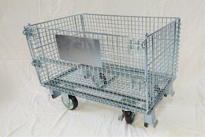 メッシュパレット (キャスター付) 物流商品の スターワン折りたたんで コンパクトに 積み重ねて スペース節約!キャスター付きで 移動がらくらく!