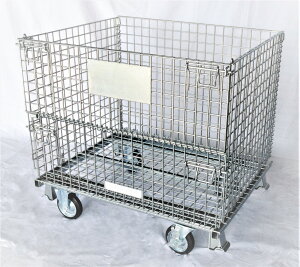 メッシュパレット (キャスター付) 物流商品の スターワン折りたたんで コンパクトに 積み重ねて スペース節約!キャスター付きで 移動がらくらく!