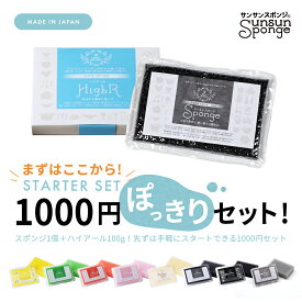 サンサンスポンジ お試し1000円セット キッチンスポンジ 1個 + 洗剤 100g 固形食器用洗剤 ハイアール キッチン スポンジ 長持ち 食器 台所 シンプル モノトーン カラー さんさんスポンジ 送料無料