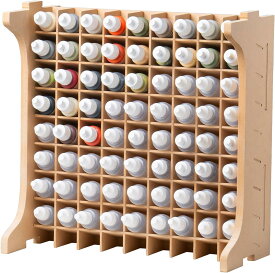【週末限定10％OFFクーポン】Bucasso プラモデル 工具 収納 大容量 ペイントラック MDF素材 塗料棚 塗料ラック 72本収納 Vallejoに対応 模型用塗料収納ラック 耐用 GK12