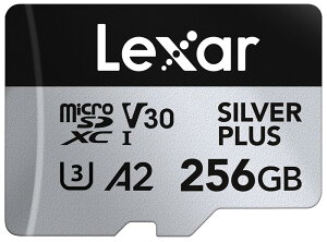 Lexar Silver Plus 256GB Micro SD�J�[�h MicroSDXC UHS-I�t���b�V���������[�J�[�h �A�_�v�^�[�t��