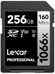 Lexar 256GB Professional 1066x SD�J�[�h UHS-I C10 U3 V30 �t��HD 4K �ő�160MB/�b�ǂݎ��SDXC�������[�J�[�h �f�W�^����჌�t&�~���[���X�J�����p (LSD1066256G-BNNNU)