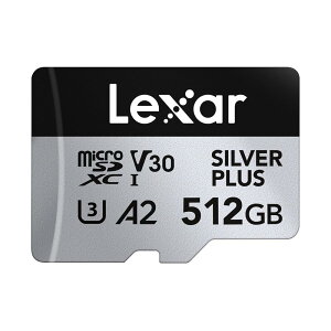 Lexar Silver Plus Micro SD�J�[�h 512GB �ő�ǂݎ�葬�x205MB/�b �������ݑ��x150MB/�b �������J�[�h microSD SD�A�_�v�^�[�t�� UHS-I A2 U3 V30 Class10 4K UHD microSDXC