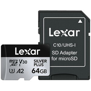 Lexar Professional Silver Plus microSDXC UHS-I �J�[�h 64GB �������[�J�[�h