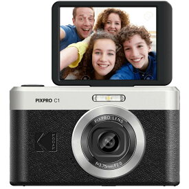 ☆在庫あり！☆ KODAK Pixpro C1 BK ブラック 超コンパクトデジタルカメラ 13MP BSI CMOS 4倍ズーム 2.8インチLCDスクリーン LEDフラッシュ 内蔵バッテリー 並行輸入品 （日本語説明書付→QRコードでダウンロード）