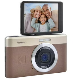 ☆在庫あり！☆ KODAK Pixpro C1 BR ブラウン 超コンパクトデジタルカメラ 13MP BSI CMOS 4倍ズーム 2.8インチLCDスクリーン LEDフラッシュ Marron Brown 並行輸入品 日本語説明書付（QRコードでダウンロード）