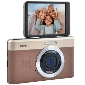 ☆在庫僅少！☆ KODAK Pixpro C1 BR ブラウン 超コンパクトデジタルカメラ 13MP BSI CMOS 4倍ズーム 2.8インチLCDスクリーン LEDフラッシュ Marron Brown 並行輸入品 日本語説明書付（日本語設定可能）（QRコードでダウンロード）