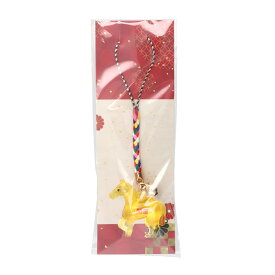 干支 午 うま 開運 お守り ストラップ 根付 樹脂 クリアカラー 十二支 プラ干支 T 文字入り 6色根付紐 N6-SD 付き 完成品 大王製作所 ホワイト／アイボリー／クリア／クリアピンク／クリアイエロー／クリアブルー