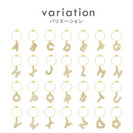 グラスマーカー イニシャルチャーム 台紙入り ゴールド PE128 大王製作所